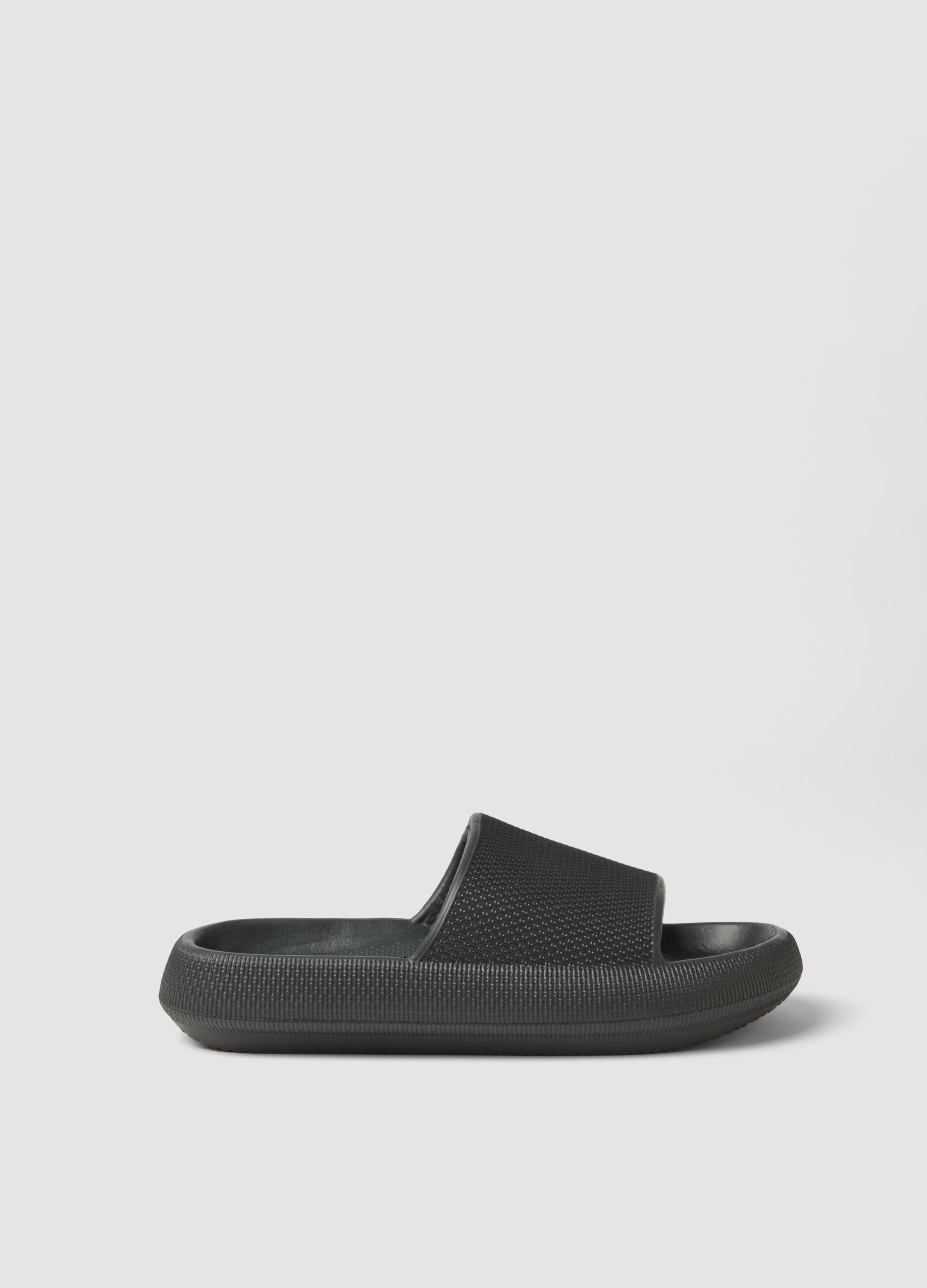 Black Slides with Embossed Texture