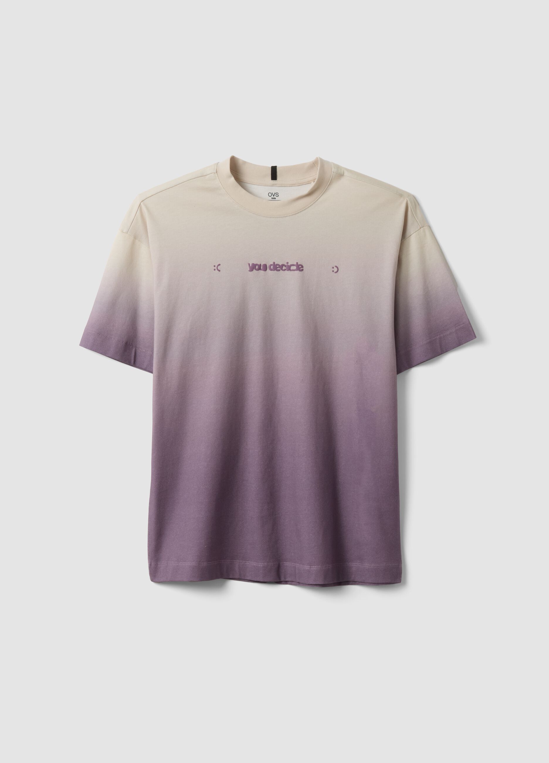 Pure cotton oversized d&eacute;grad&eacute; T-shirt for boys