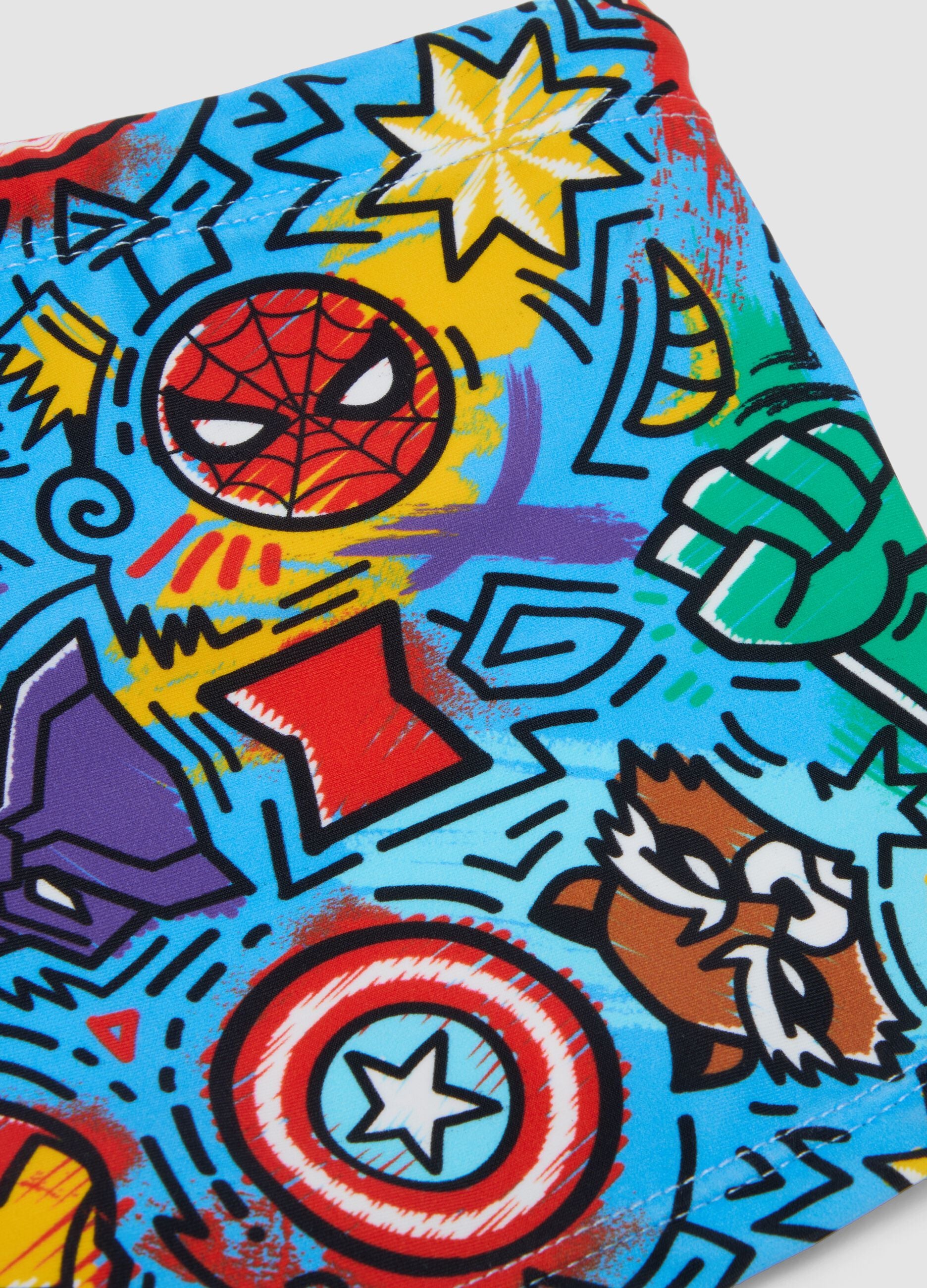 Sky-blue stretch fabric boys&rsquo; swim shorts