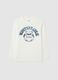 White pure cotton children's T-shirt regular fit with bulldog_0