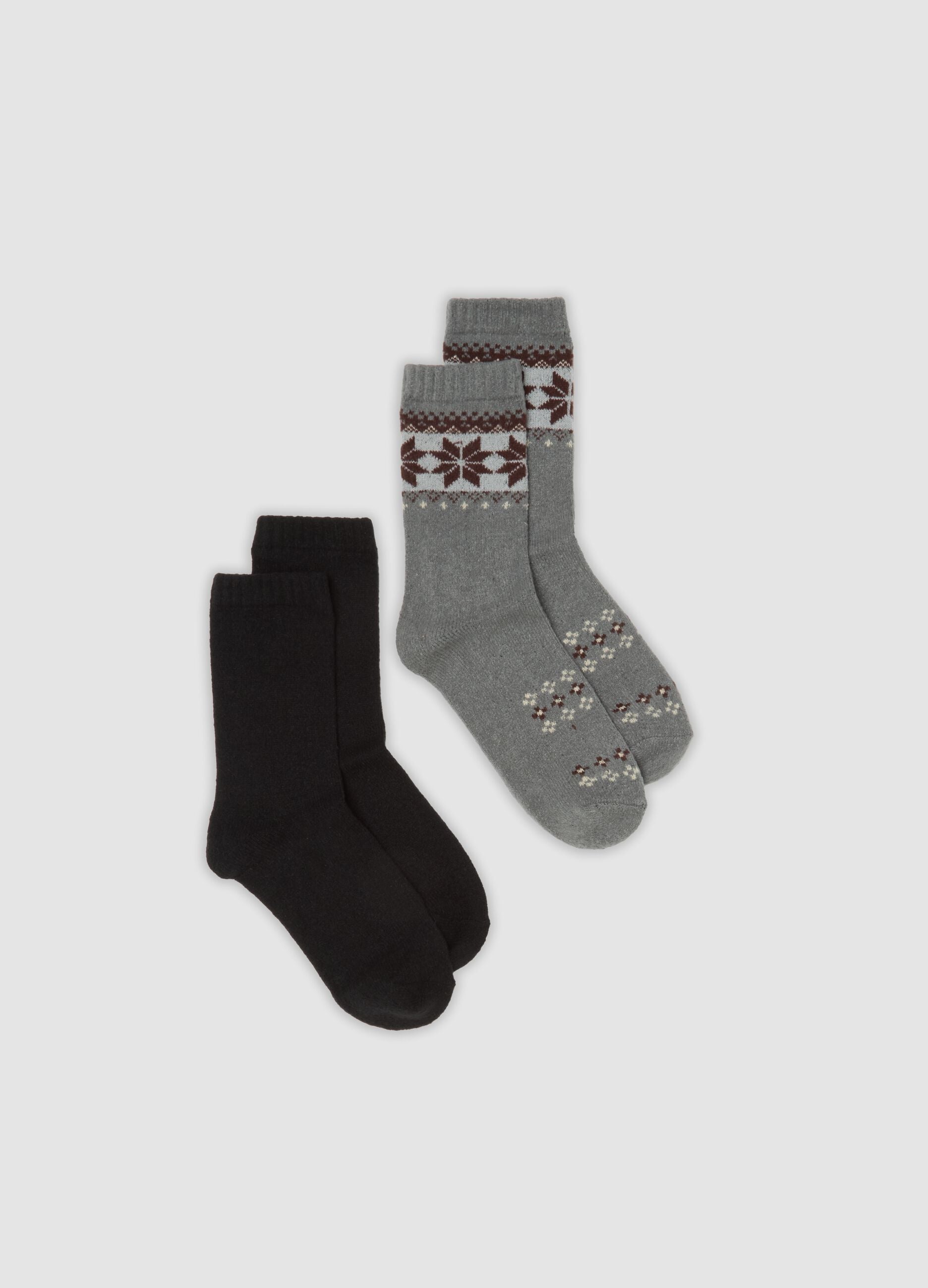 Two-pack of multicolour stretch-fabric socks