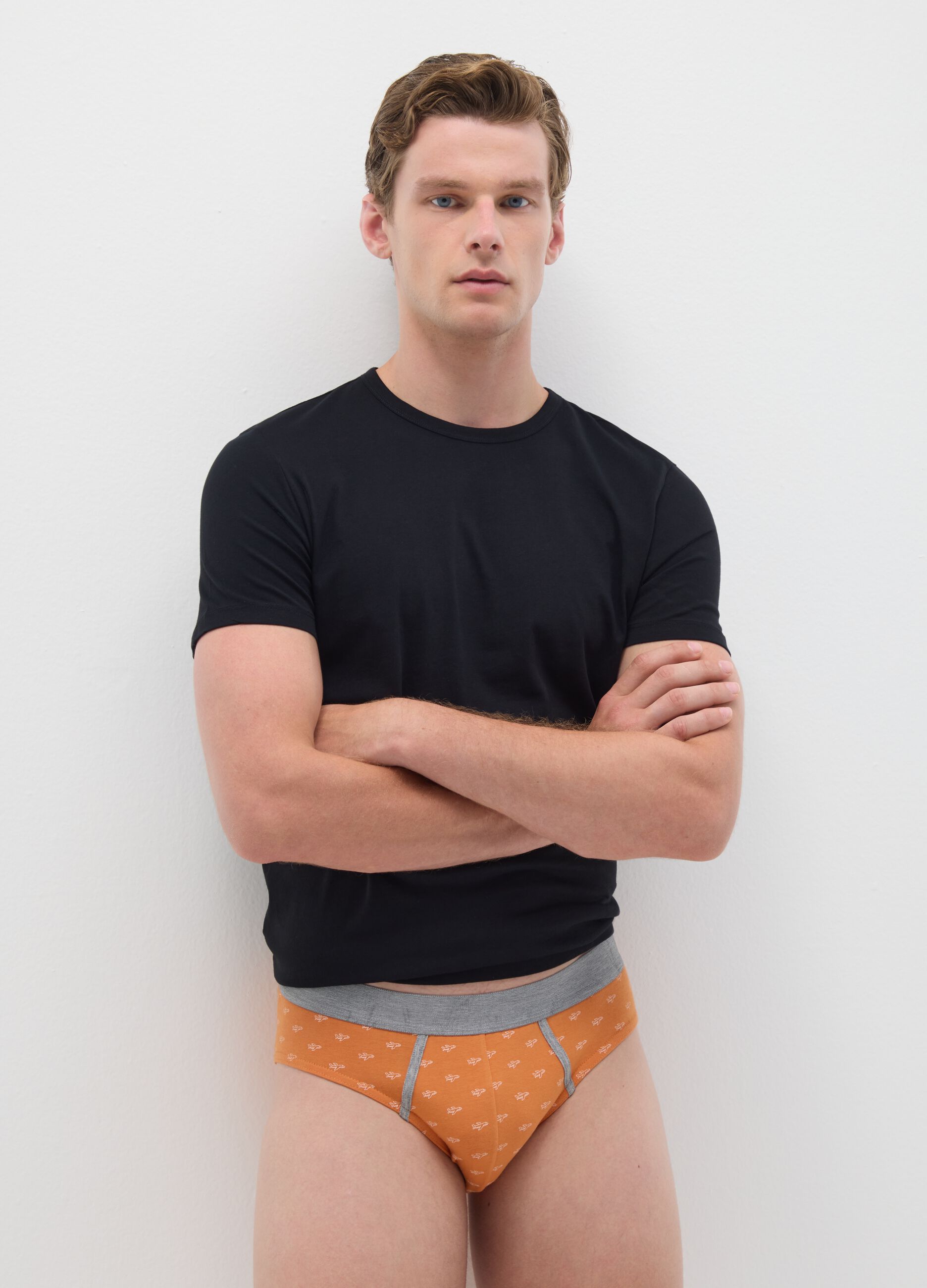 Regular fit multicolour cotton brief set