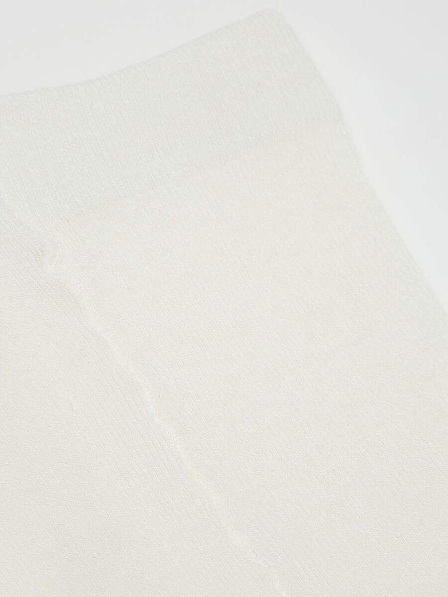 Girls' White Tights in Stretch Fabric_2