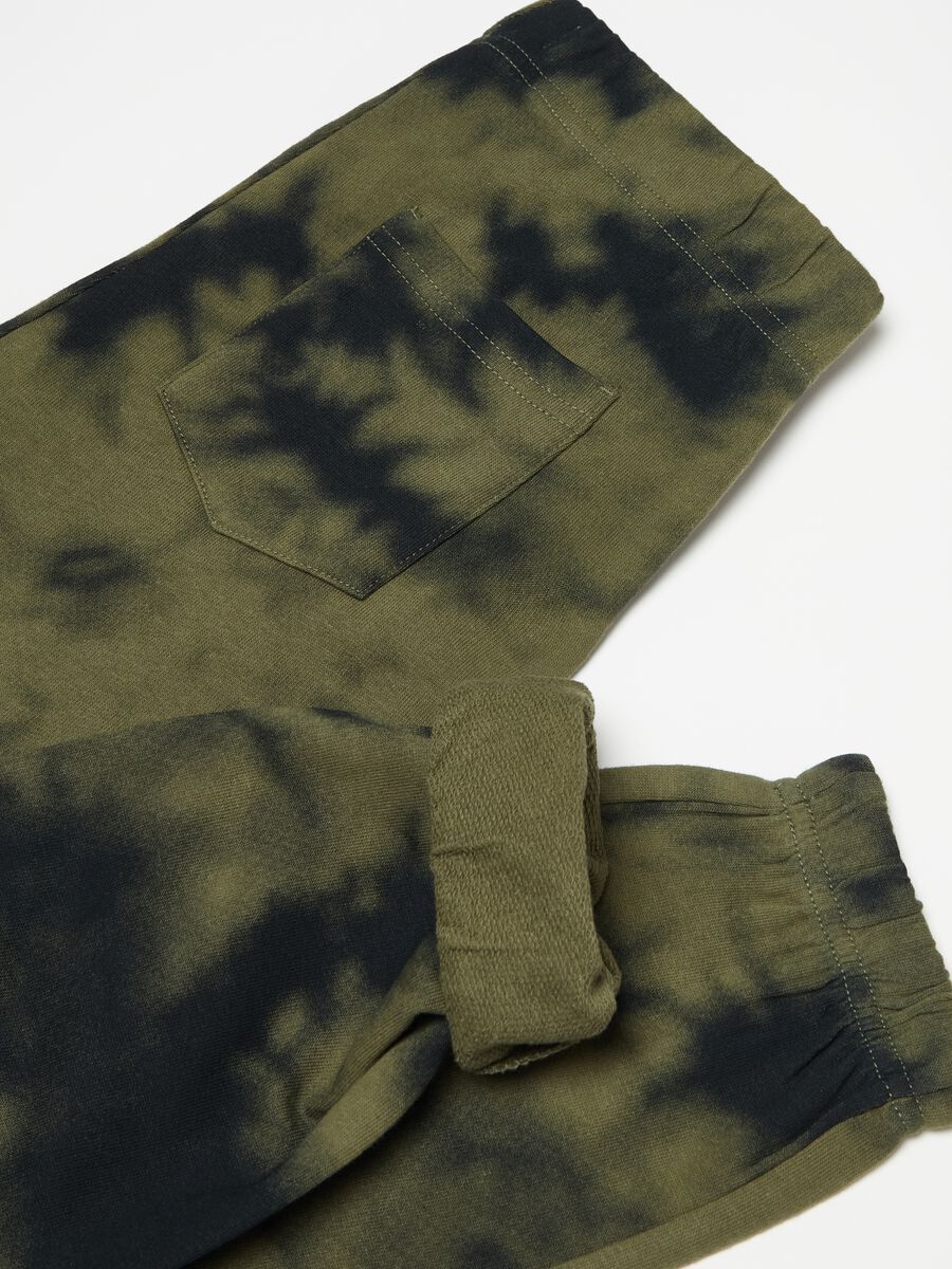 Tie-dye joggers with elasticated trims_2