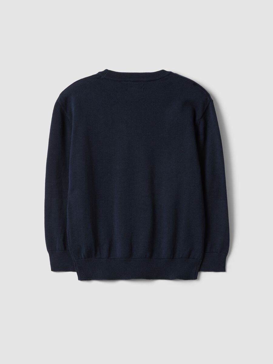 Blue pure cotton crew-neck oversized fit jumper for boys_1
