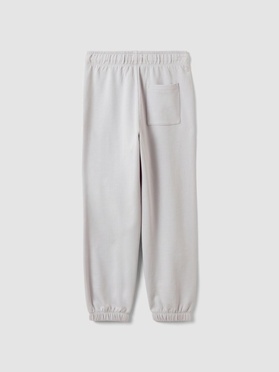 Grey pure organic cotton jogger trousers for boys, relaxed fit_5