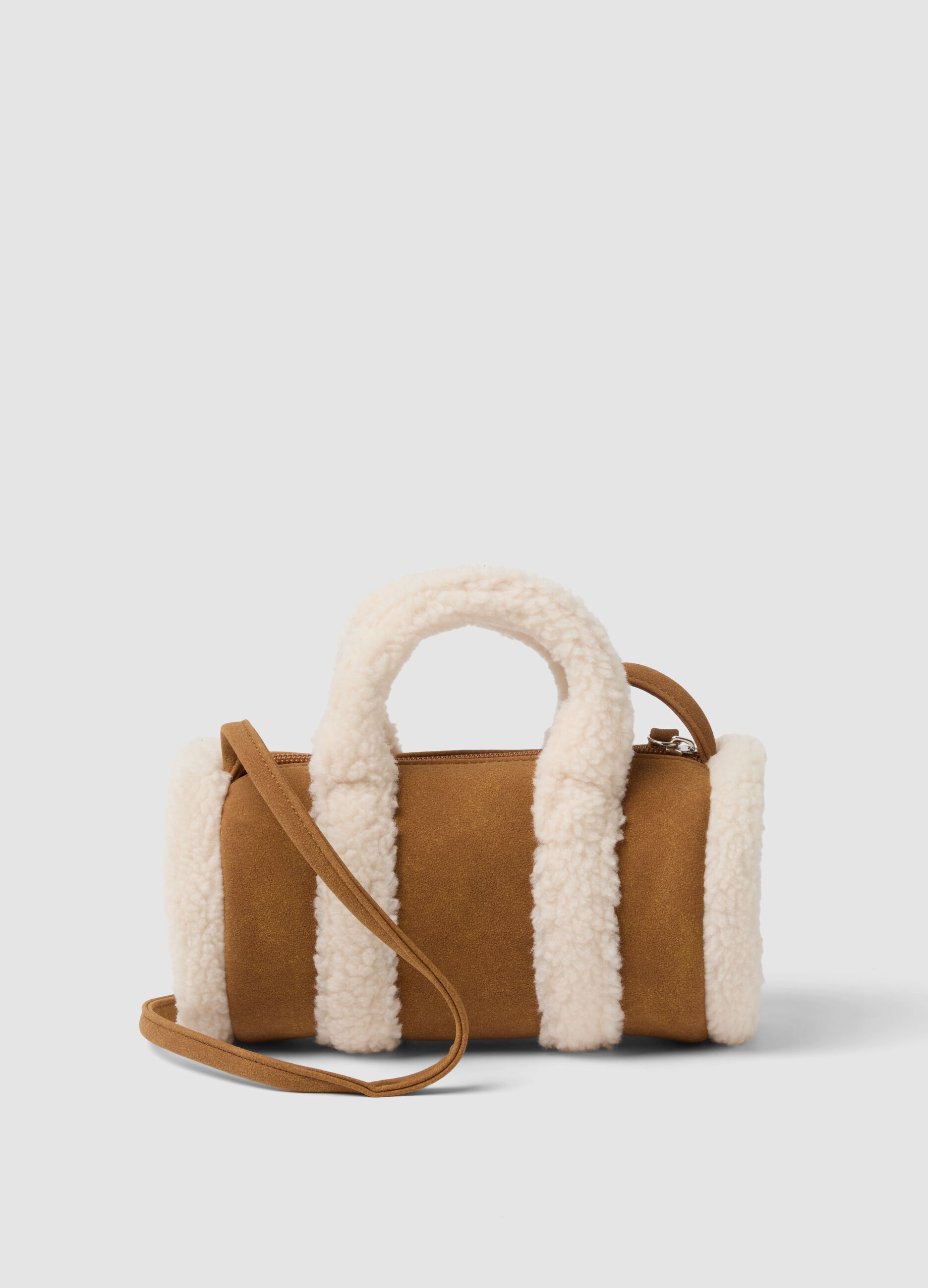 Brown bag with teddy-effect details