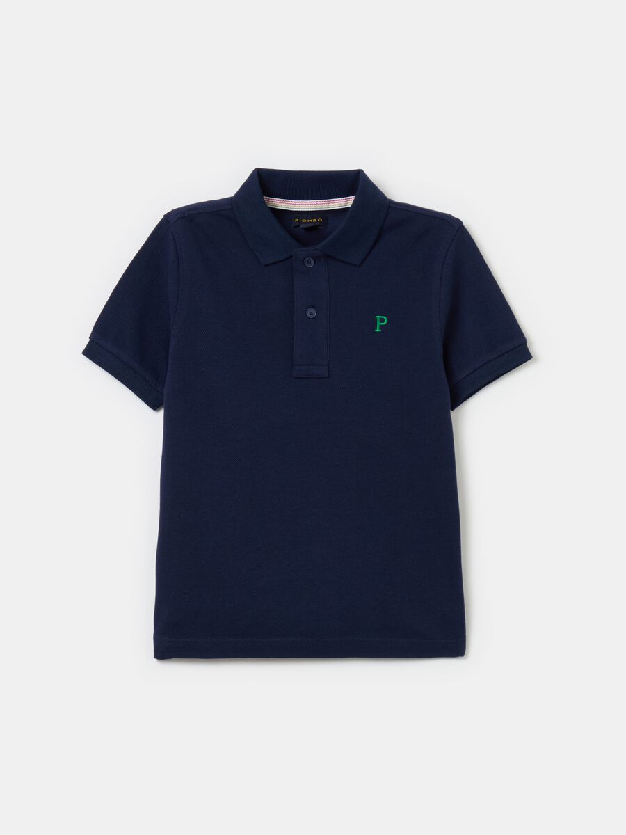 Piquet polo shirt with embroidered logo_2