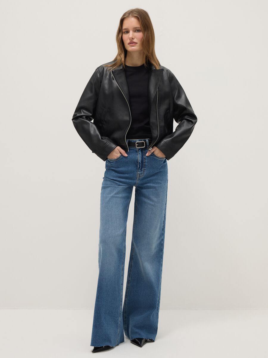 Black regular fit full zip jacket_1