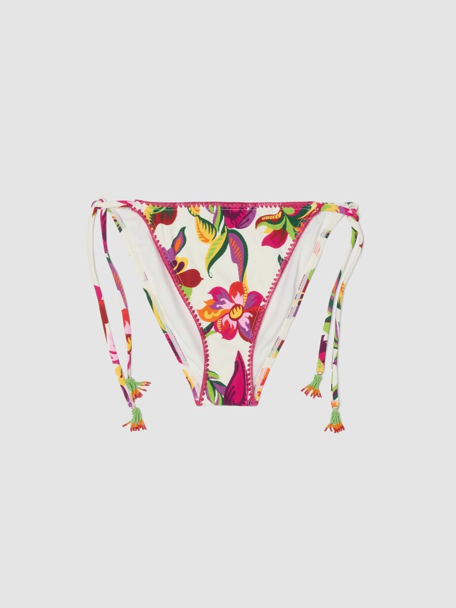 Bas de bikini multicolore en tissu stretch &agrave; liens_4