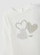 Wei&szlig;es T-Shirt aus elastischer Bio-Baumwolle mit Herz-Print f&uuml;r Baby-M&auml;dchen_2