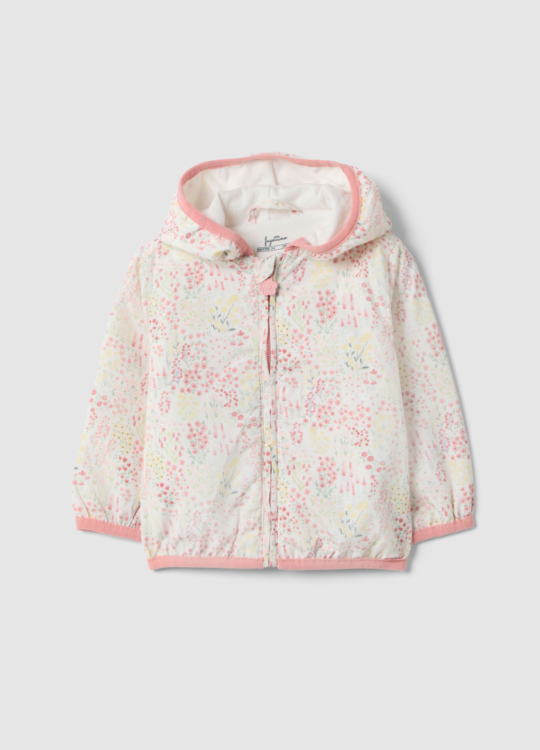 Giacca in tessuto multicolor regular fit con cappuccio per bimba