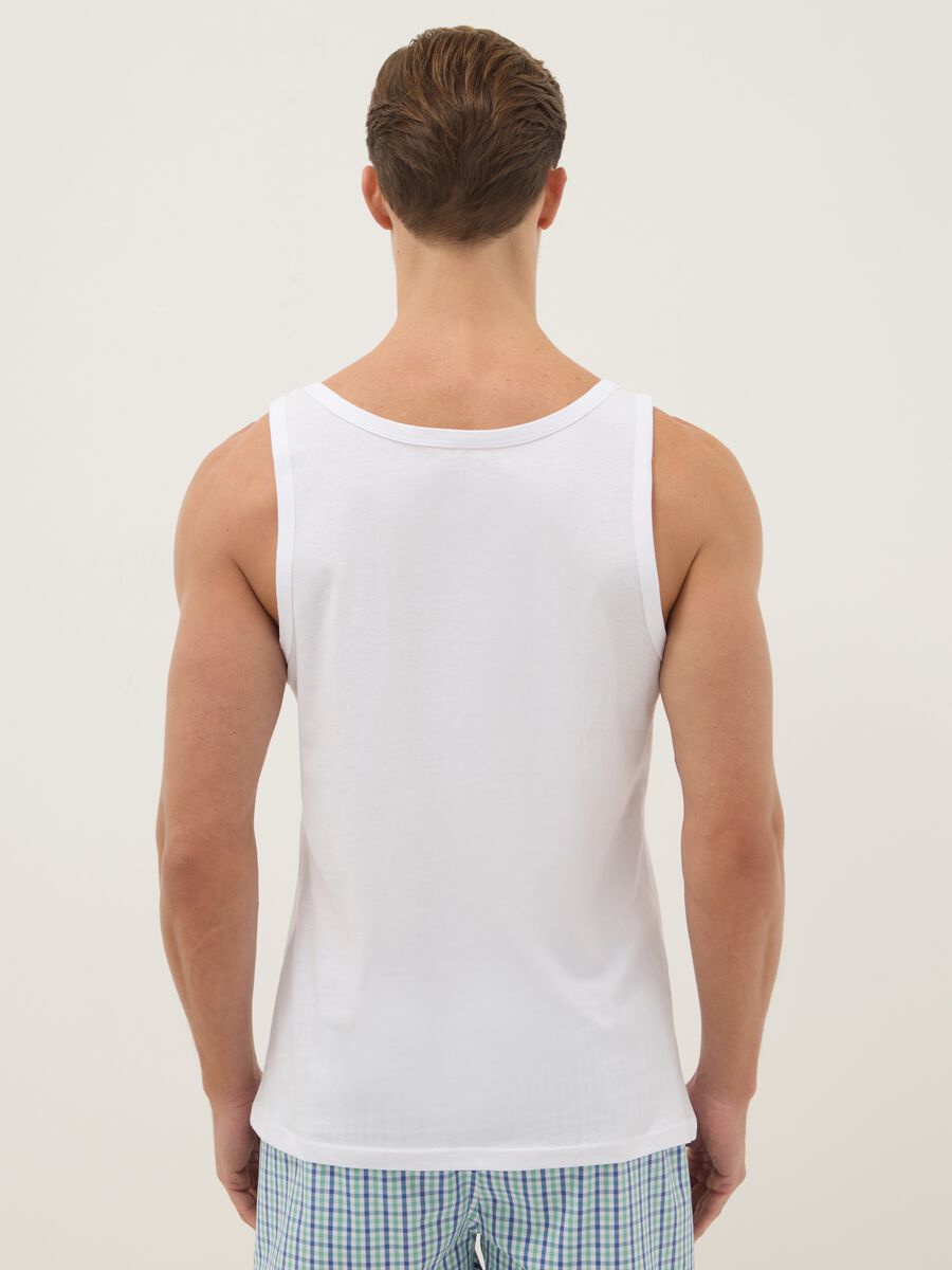 White Cotton Tank Top Tripack Regular Fit_2