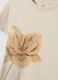 T-shirt beige in puro cotone con girocollo e stampa floreale regular fit_5