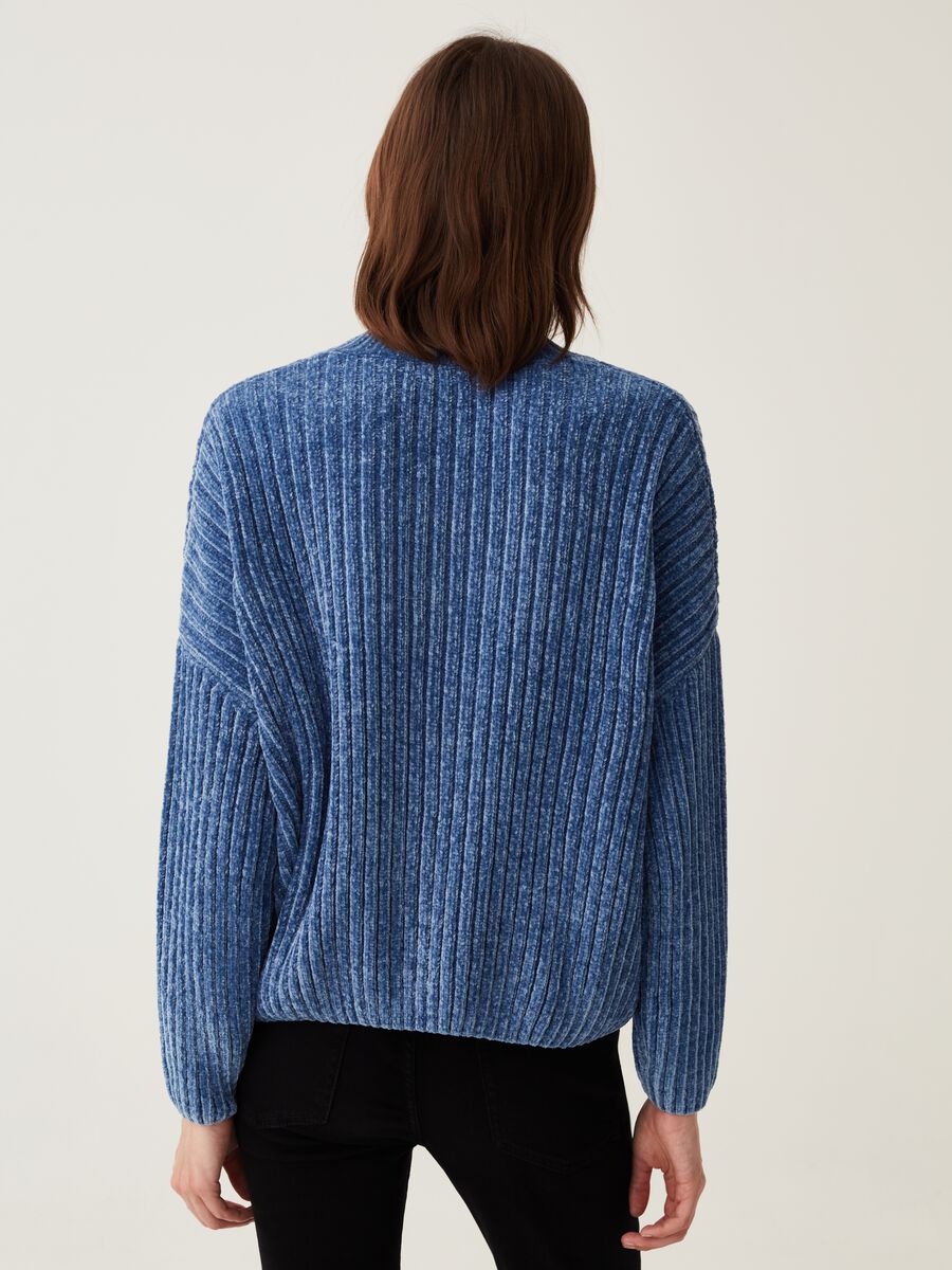 Chenille pullover with ribbed design_2