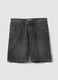 Grey denim Bermuda shorts in pure cotton, regular fit_4