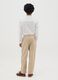 Boys' Beige Linen Regular Fit Trousers with Elastic Waist_2
