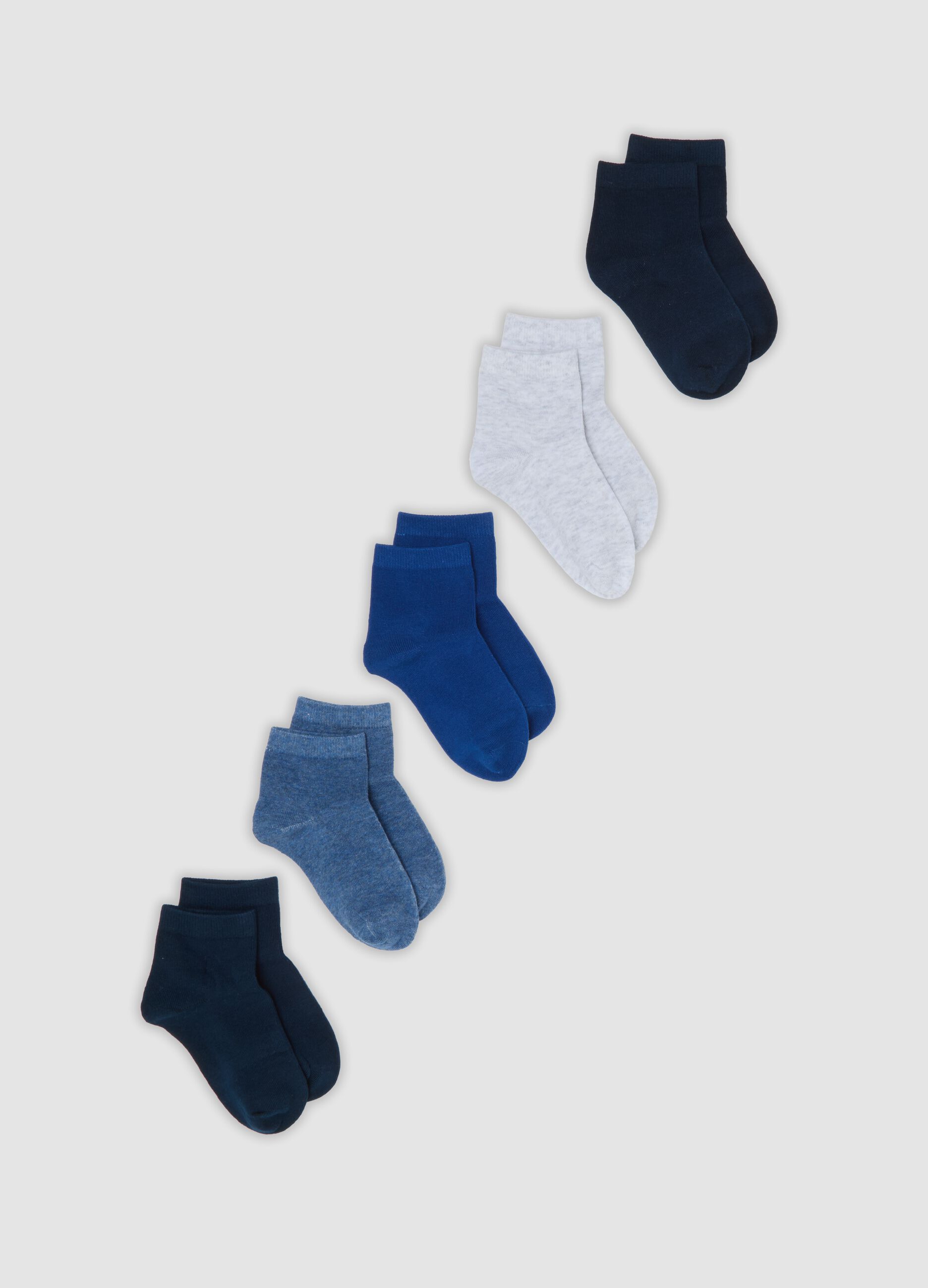 5er-Pack kurze, mehrfarbige Socken aus elastischer Bio-Baumwolle