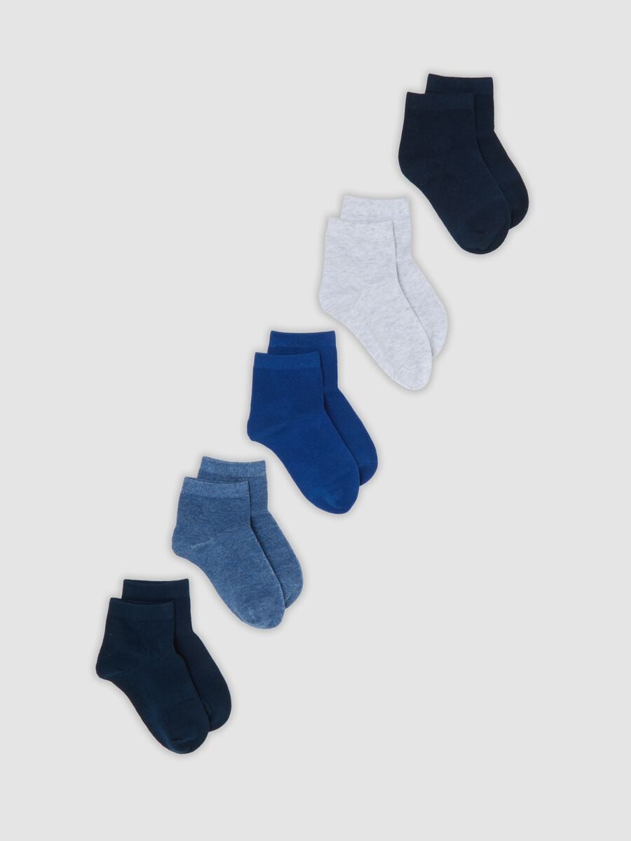 5er-Pack kurze, mehrfarbige Socken aus elastischer Bio-Baumwolle_0