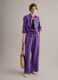 Purple pure linen straight-fit drawstring trousers_0
