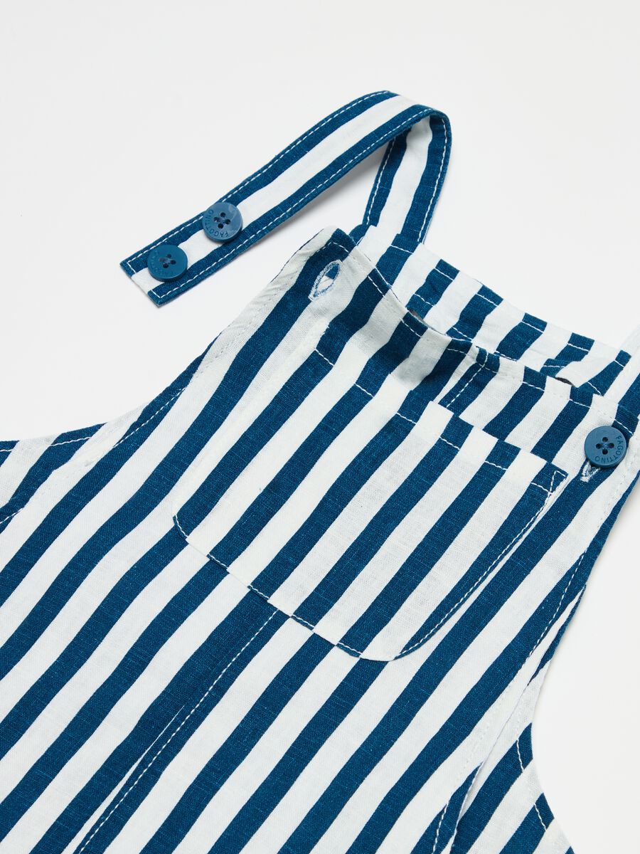 Striped dungarees in linen and viscose_2