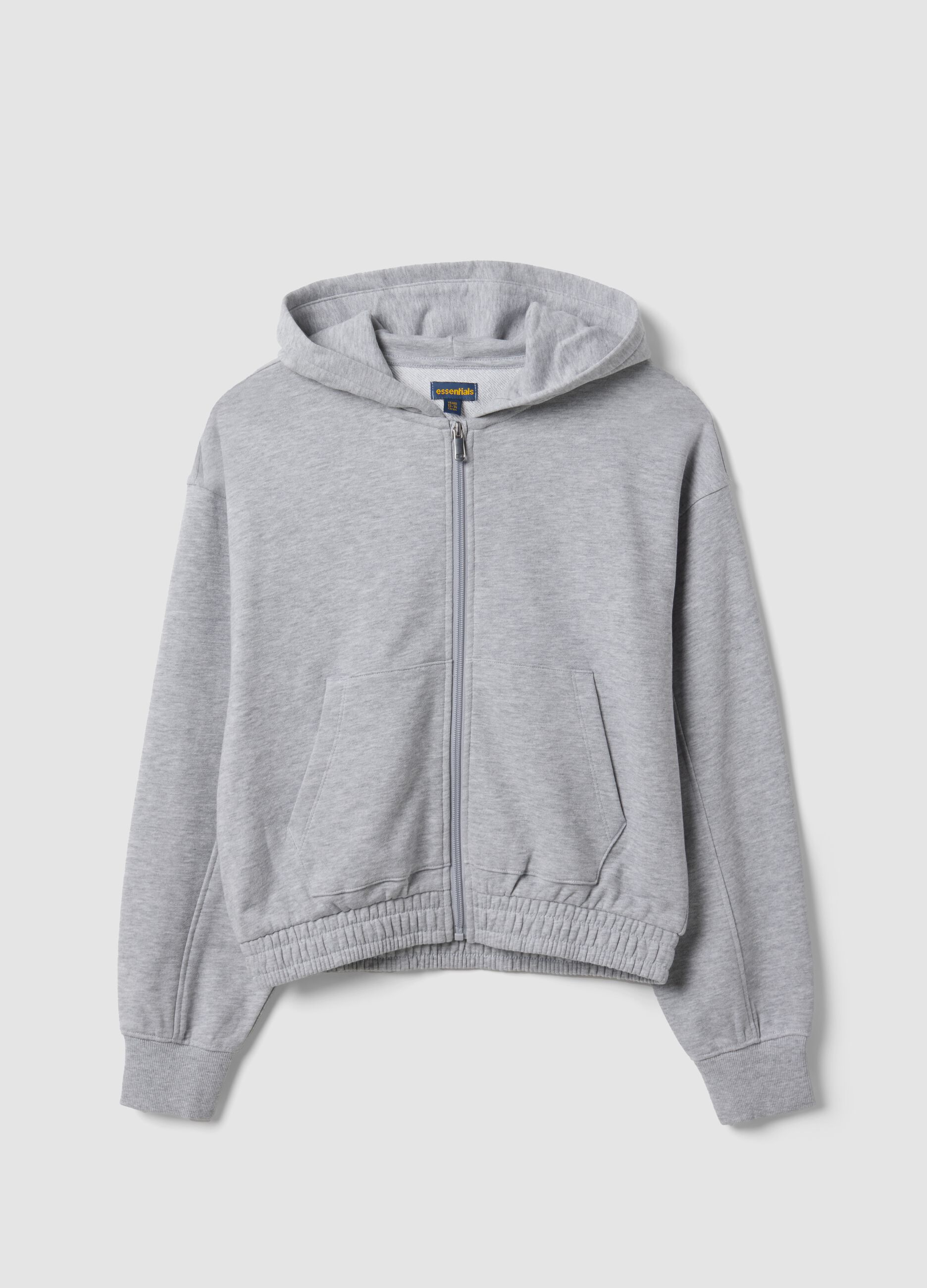 Grey organic cotton hooded sweatshirt