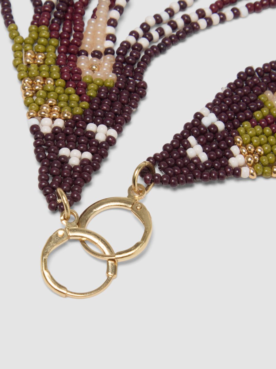 Dangling Glass Bead Earrings in Multicolour_2