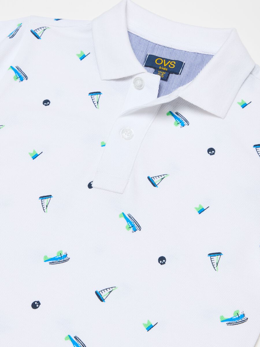 Polo shirt in pique with print_2