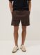 Braune Regular-Fit-Shorts aus Baumwollmischung mit Tunnelzug_1