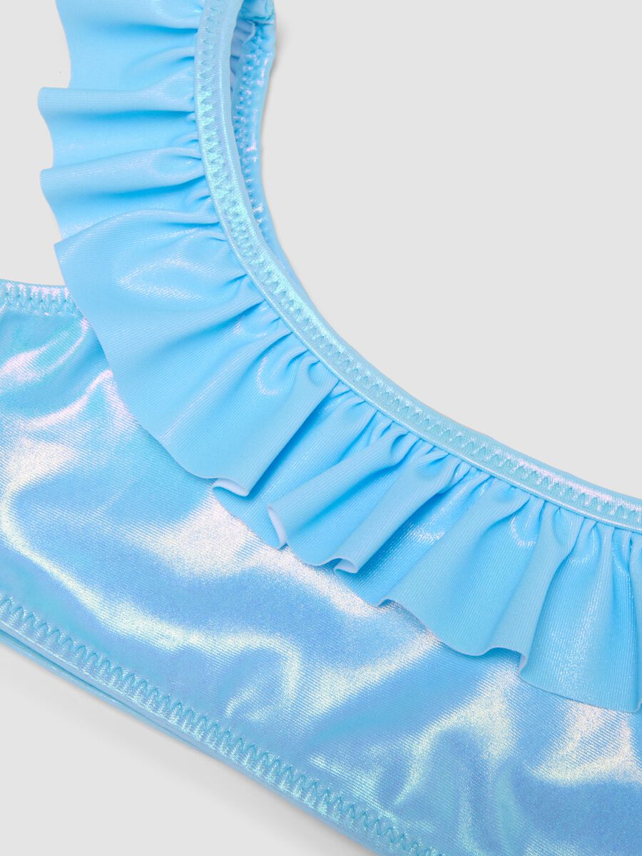 Blue stretch bikini with frills_2