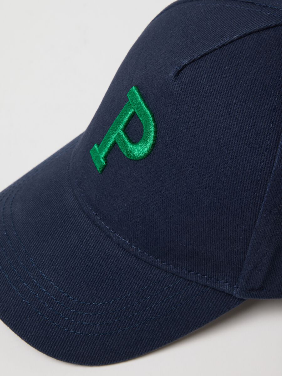 Children's blue pure cotton baseball cap with embroidered P_2