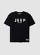 Black pure cotton short-sleeve T-shirt with Jeep slogan_3
