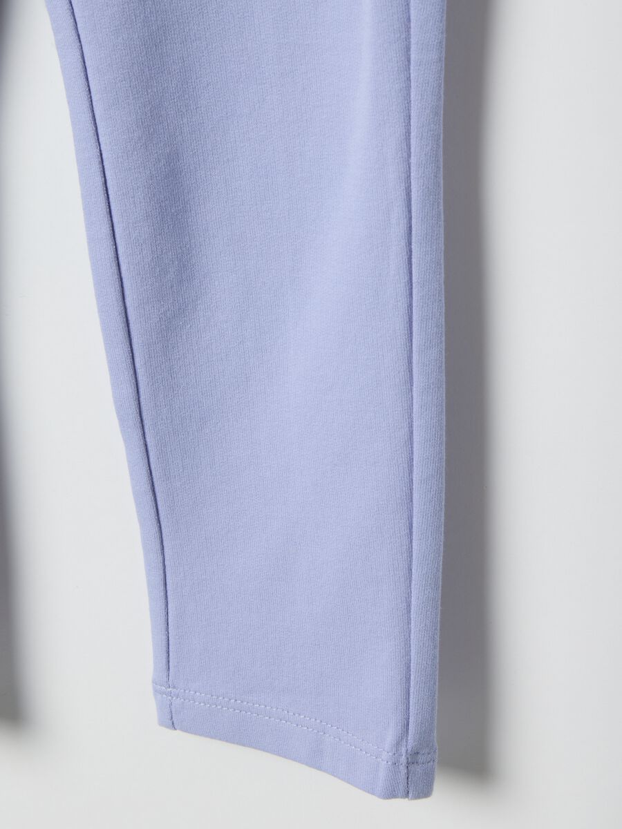 Girls' Slim Fit Purple Stretch Cotton Treggings_3