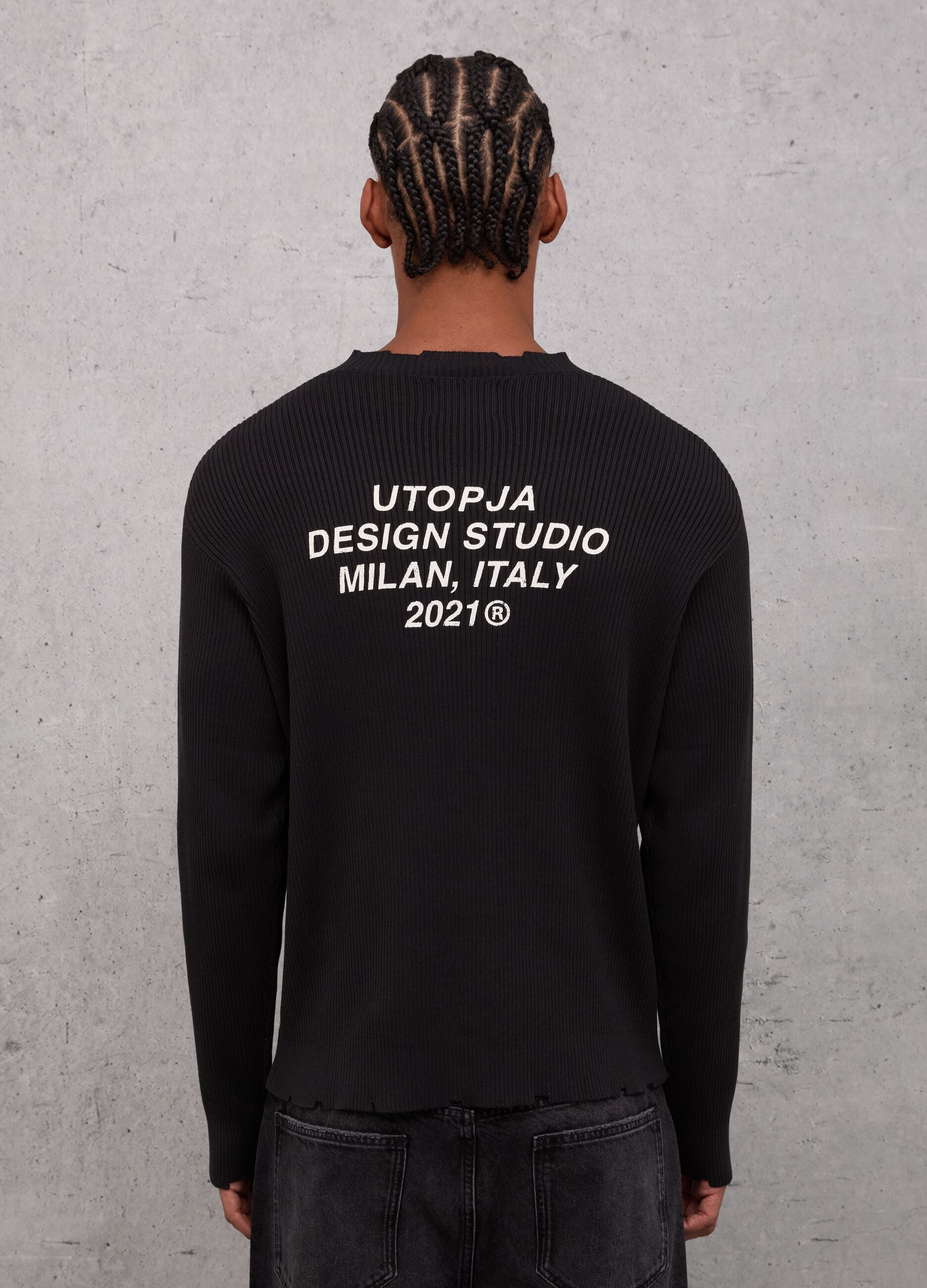 Light Knit Crewneck Black