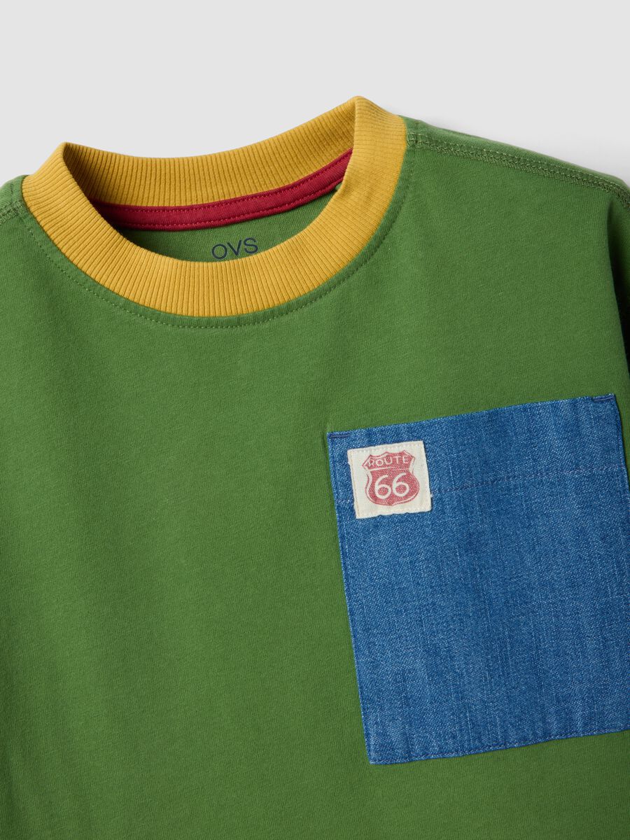 Green short-sleeved pure cotton T-shirt_3