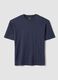 Blue pure cotton short-sleeve T-shirt, relaxed fit_4