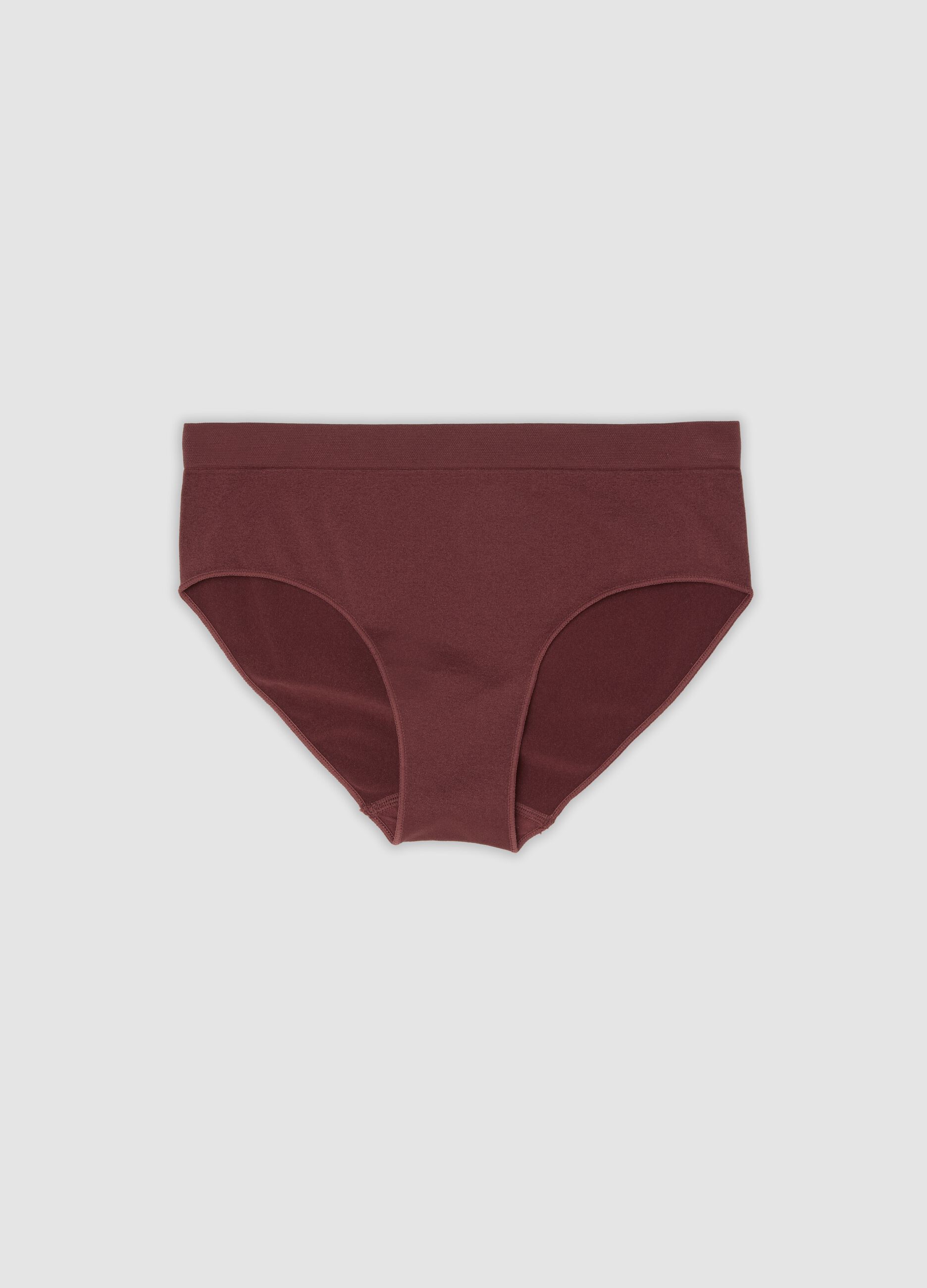 Brown stretch microfibre briefs