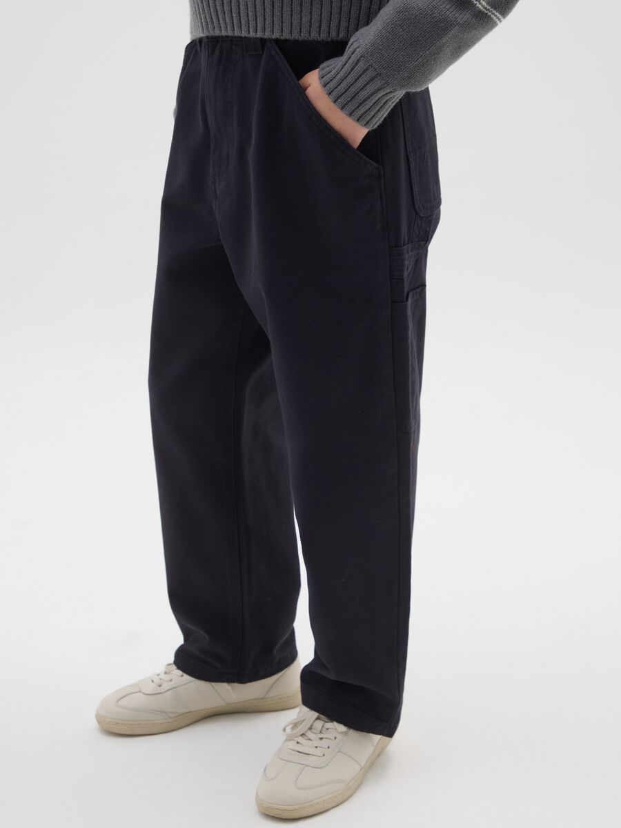 Boys' blue chino trousers in pure cotton regular fit_2