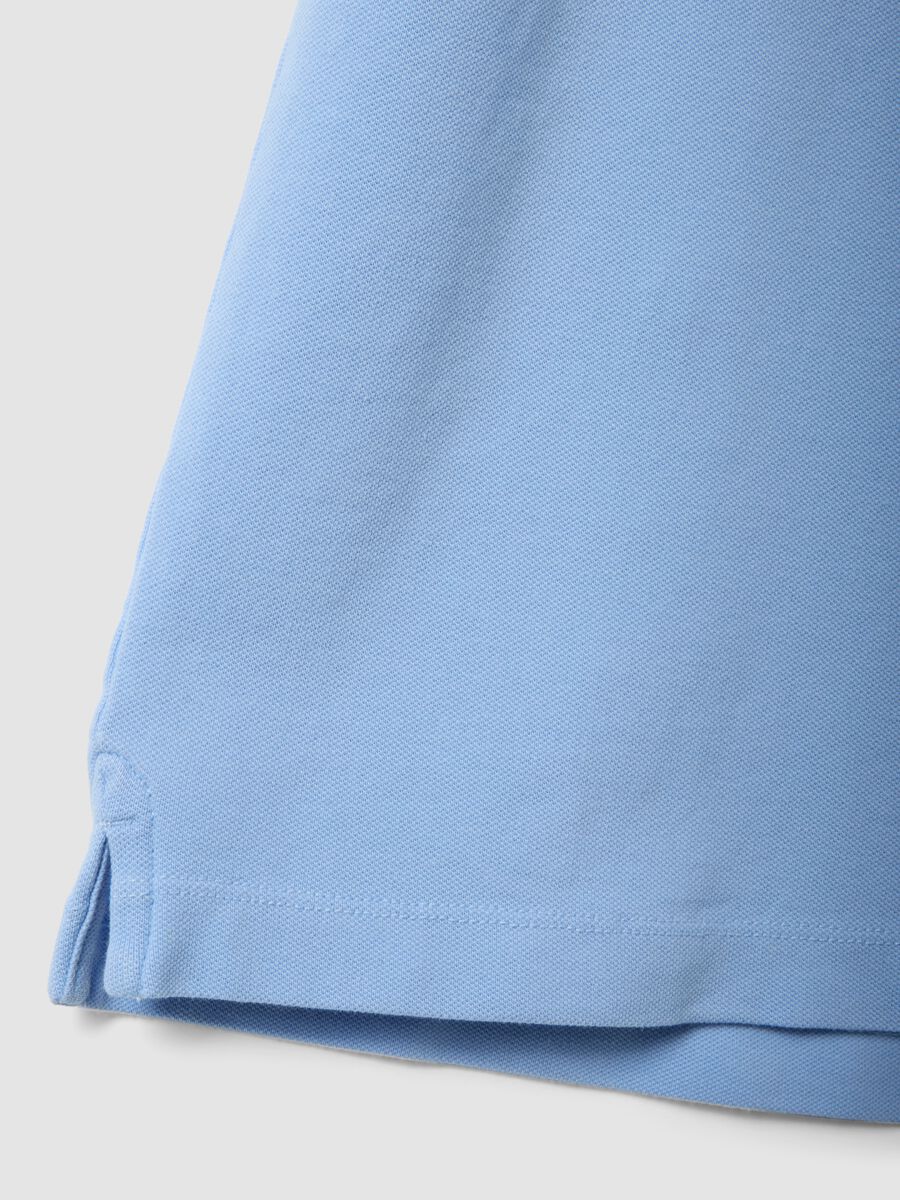 Light blue stretch cotton polo shirt, regular fit_5
