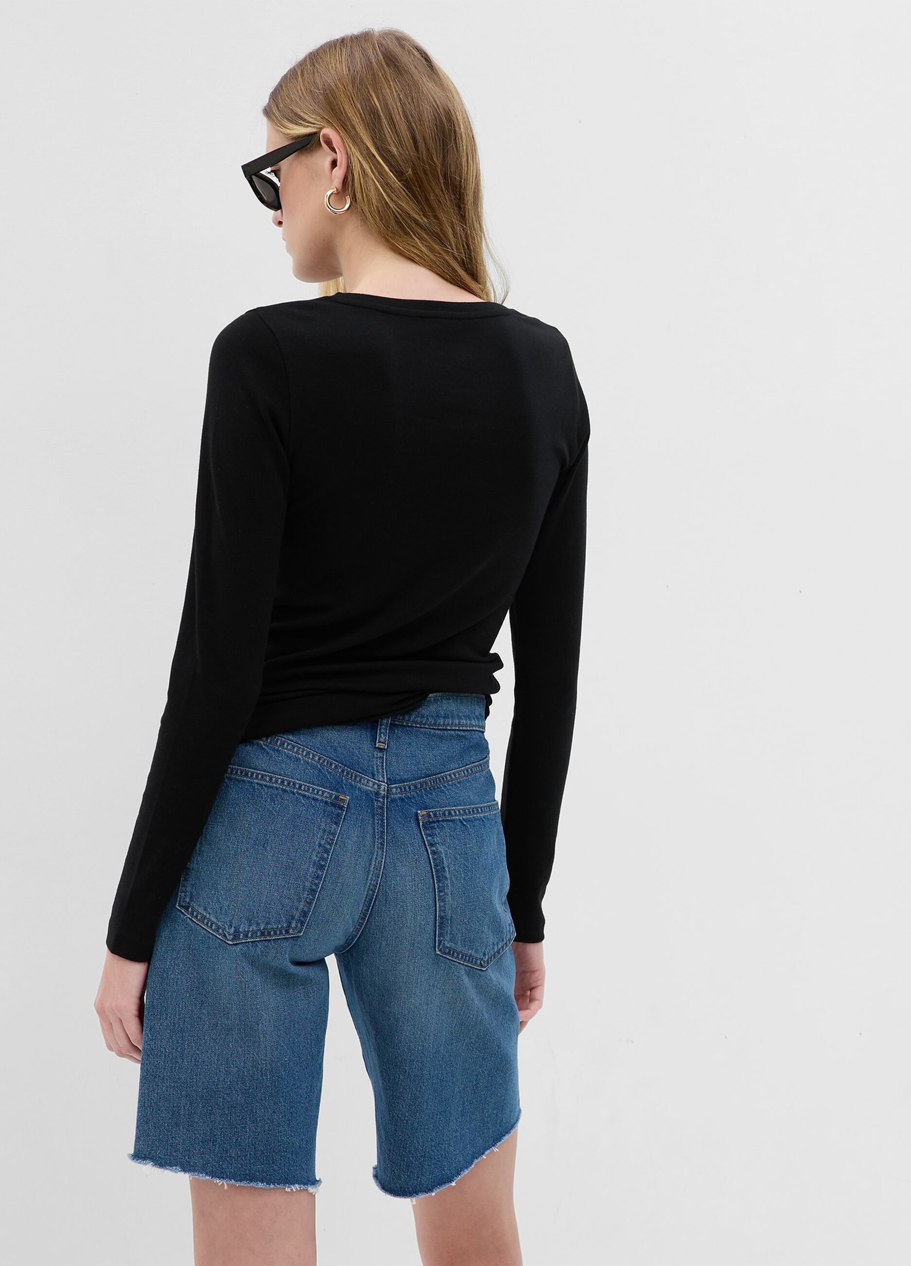 Long-sleeved T-shirt in cotton and modal