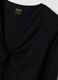 T-shirt nera in viscosa elasticizzata con arricciatura frontale slim fit_5