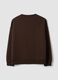 Brown cotton-blend sweatshirt with jewel crew neck_1