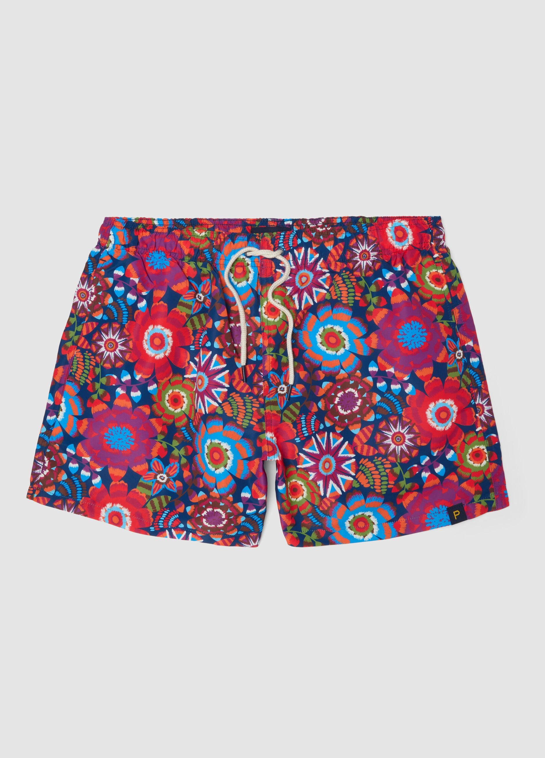 Multicolour floral print swim shorts