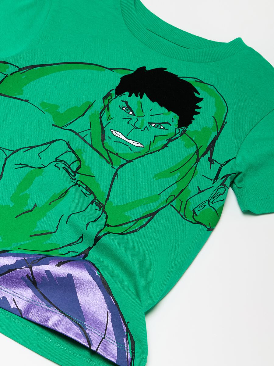 Cotton T-shirt with Incredible Hulk print_2