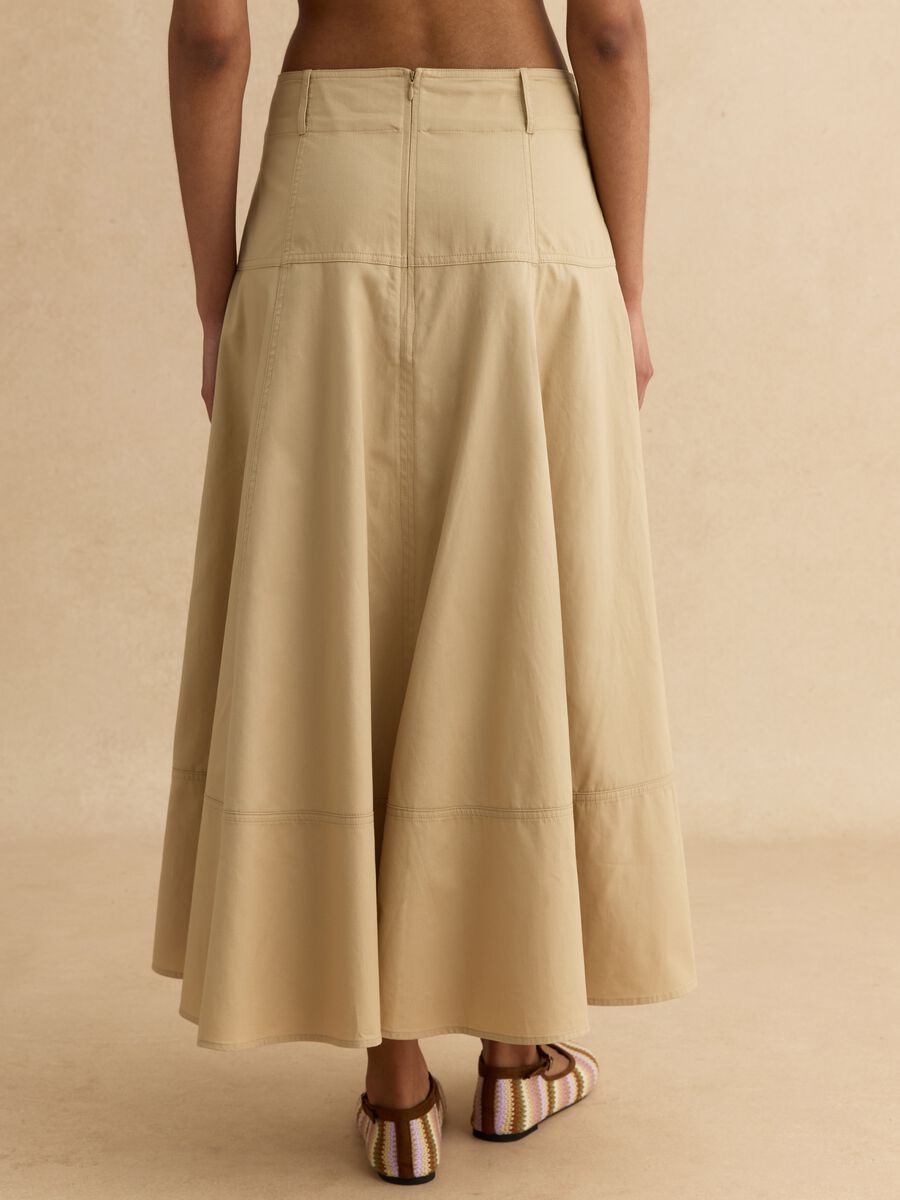 Gonna beige lunga in puro cotone_2