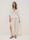 Short white pure cotton kaftan with V-neck_1