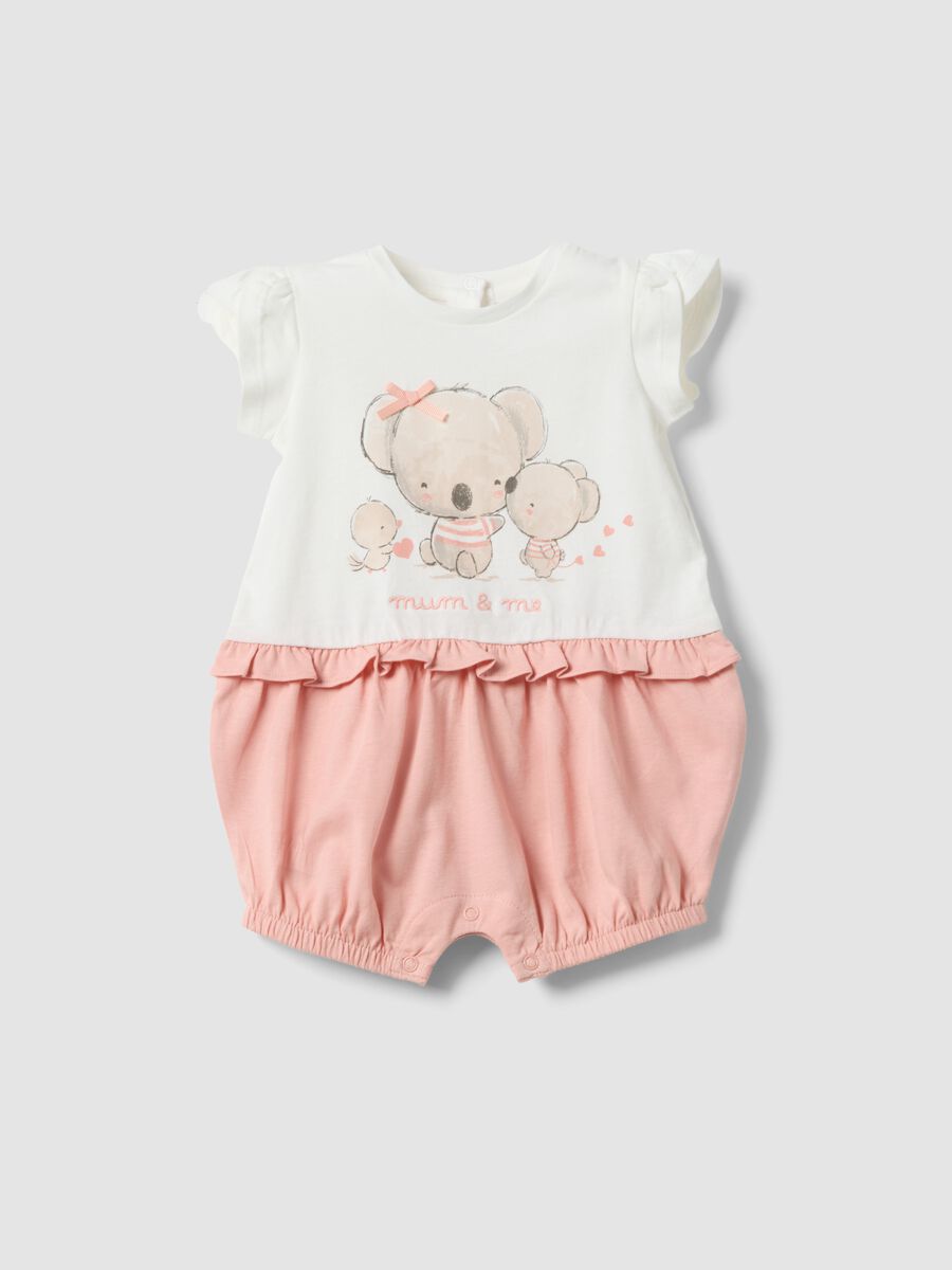 Multicolour pure cotton baby romper with designs_0