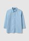 Light blue pure cotton shirt regular fit with three-quarter sleeves_4