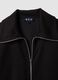 Schwarzes Full-Zip-Sweatshirt aus elastischer Viskose mit Kragen_1