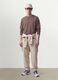 Beige Jogger aus Baumwollmix mit B&uuml;ndchenabschluss und Kordelzug_2